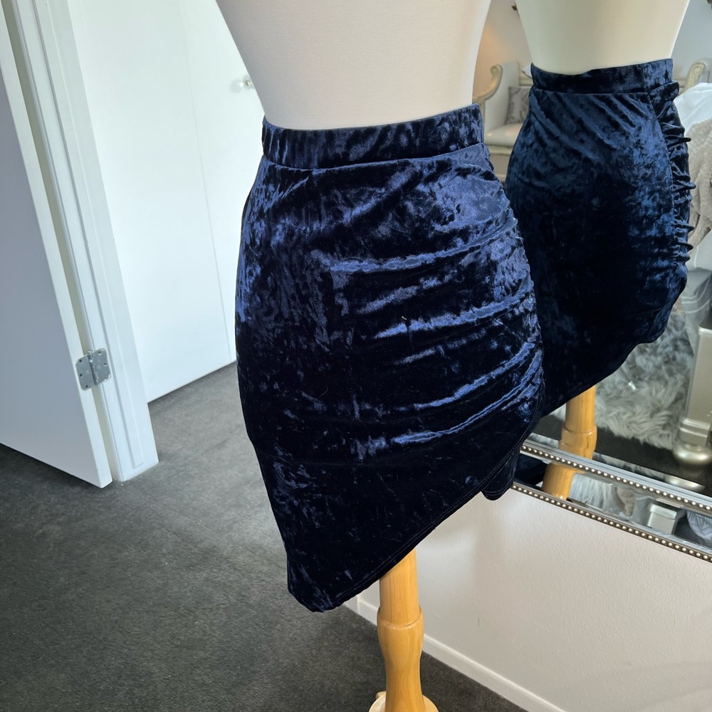 Charlotte Russe Blue Velvet Midi Skirt